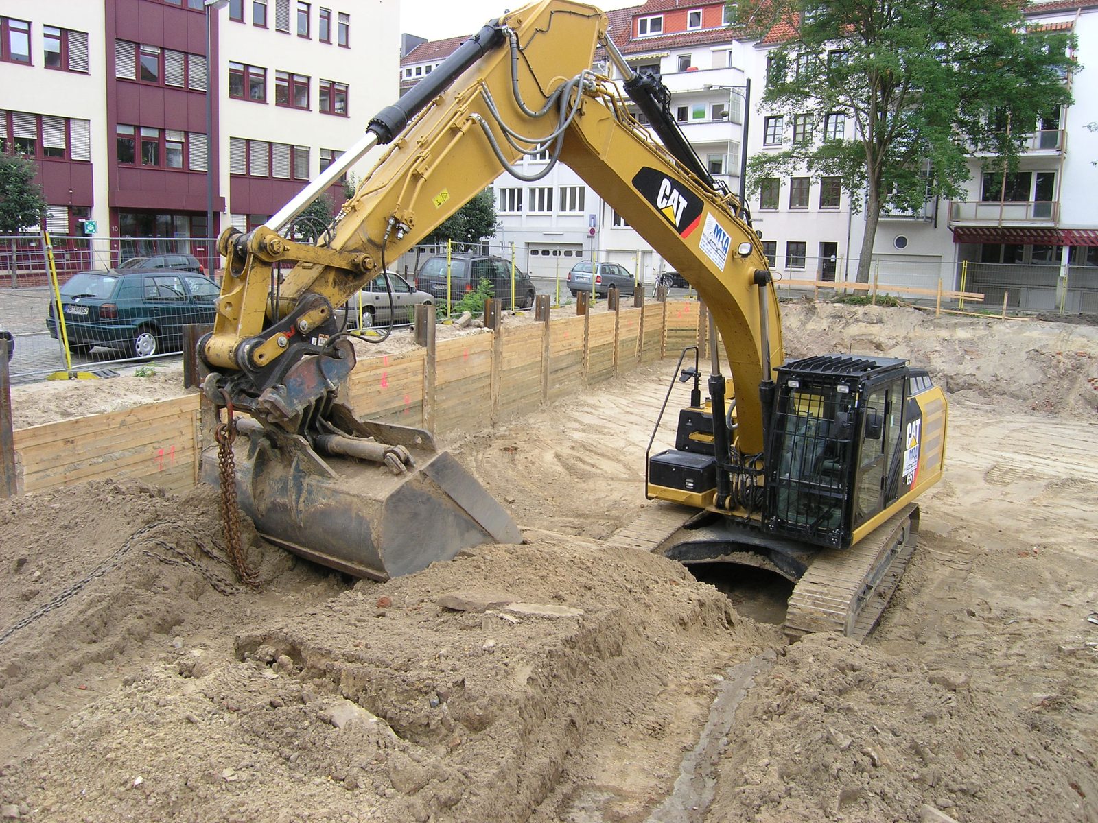 Aushub innerhalb des Verbaus
